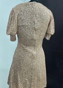 Sparkly Sequin Rose Gold Knee Length Dress