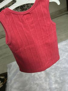 BabyHug Pink Ribbed Tank Top