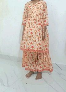 Girls Floral Print Kurta with Palazzo Set