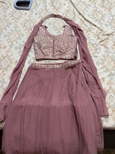 Elegant Brocade Lehnga Set with Tassels