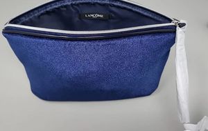 Lancome Dark Blue Velvet Makeup Cosmetic Bag