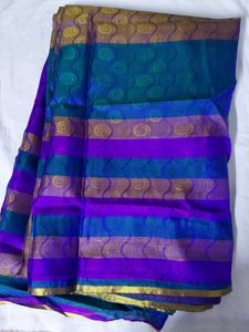 Vibrant Striped Silk Saree