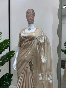 TRENDY &amp; DESIGNER JIMMY FABRIC SAREE WITH BLOUSE