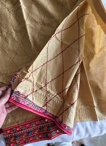 Golden Dress Material with Border