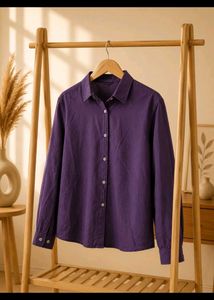 Vibrant Purple Long Sleeve Button-Up Shirt