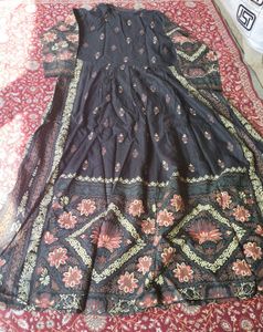 Elegant Black Printed Kurta Set