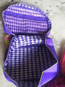 Colorbar Purple Vanity Bag  With Pompom