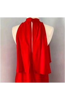 Zara Red Halter Dress Size-S