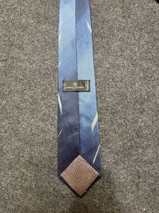 Men's Classic White Dress Shirt with Blue Tie