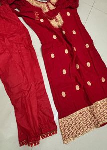 Beautiful Red Embroidered Kurta