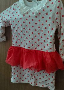 White Polka Dot Kurta Set