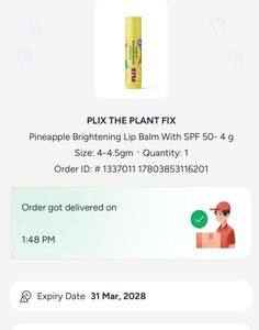 Plix Pineapple Brightening Lip Balm SPF 50