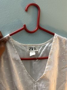 Zara White Eyelet Dress