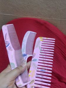 Set of 3 Floral Print Combs