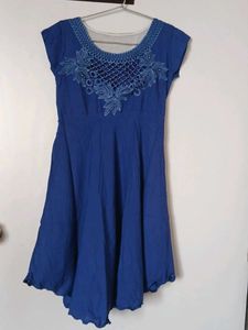 Royal Blue Embroidered Dress