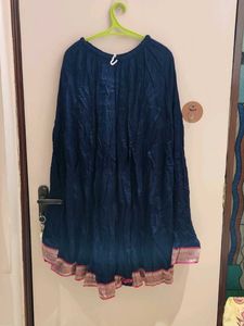 Navy Blue Ethnic Skirt with Embellished Border