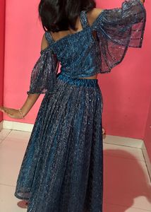 Sparkling Blue Sequined Lehenga Choli