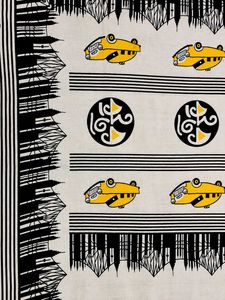 Unique Yellow Car Print Dress Material