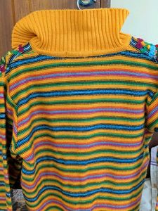 Colorful Striped Knit Sweater
