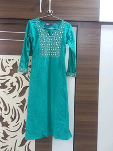 Sale Today Pista Gota Work Long Kurti