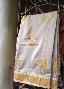 New Beautiful Saree With Stone Work 🤍🤍
