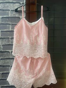 Baby Pink Striped Coord Set
