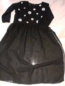 Black Floral Embroidered Maxi Kurta