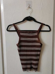 Brown Striped Tank Top