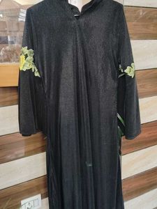Elegant Black Pleated Stretchable Gown