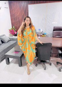 Orange kaftan dress