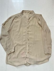 chiffon beige shirt