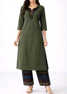 Olive Green Kurta Set