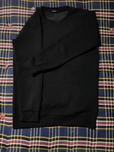 H&amp;M Black Textured Crew Neck T-shirt