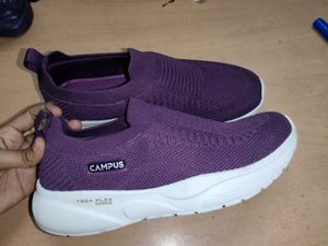 Campus Purple Slip-On Knit Shoes