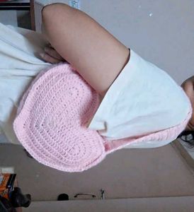 Crocheted Heart Shaped Bag