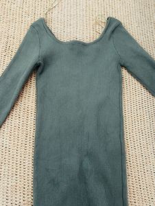 Ribbed Button-Down Midi Dress