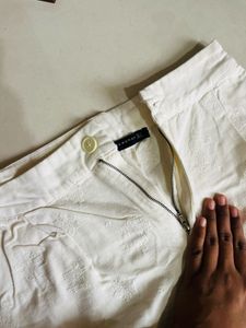 ZARA Off-white culottes trousers