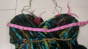 Stylish feather Strappy  Dress