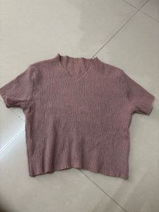Textured V-Neck Top