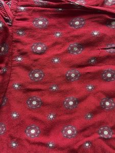 Red Floral Ruffle Top