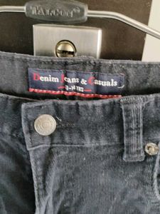 Stylish Dark Blue Corduroy Pants