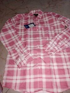 Pink Plaid Long Sleeve Shirt