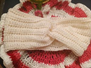 Handmade Cream Crochet Ear warmer