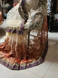 Embroidered mirror work Saree