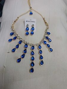 Elegant Blue Stone Jewelry Set