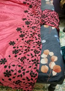 Pink Lehenga with Black Floral Embroidery
