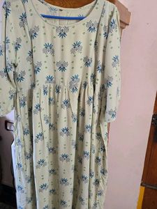 Printed cotton Maternity dress with zip