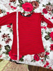 Striped Red Girls Top