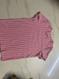 Ribbed Pink T-Shirt