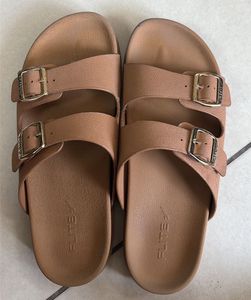 Comfortable Beige Double Strap Sandals